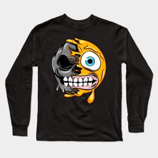 Grimacing Zombie Emoji Long Sleeve T-Shirt